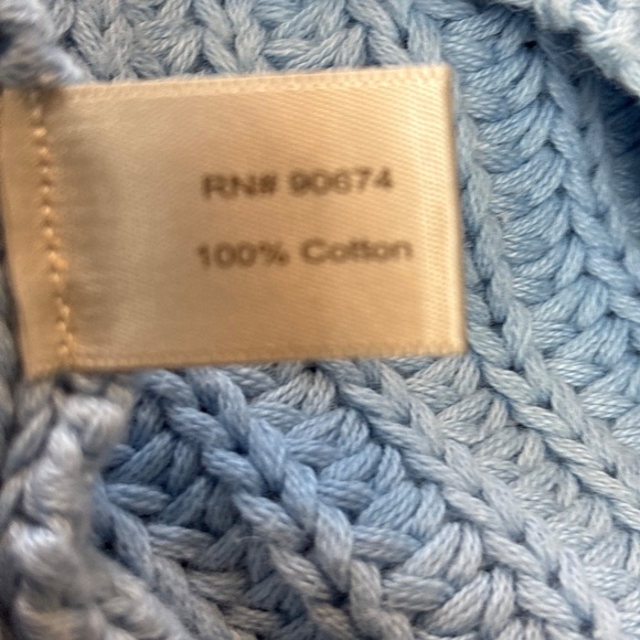 Women’s Boston Proper Sky Blue Chunky Cotton Knit Pullover Sweater Sz XS - Picture 5 of 5